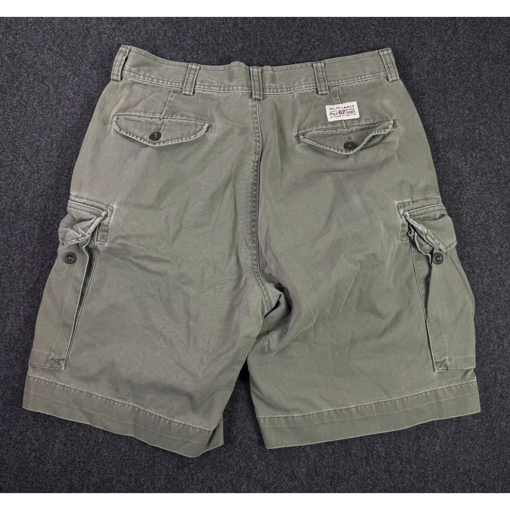 Vintage Polo Ralph Lauren Green Cargo Shorts Men's 36 Classic Chino 67 Baggy
